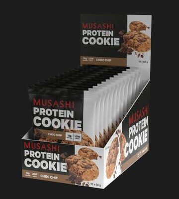 Musashi Protein Cookie 58g (Box of 12 Cookies) Choc Peanut Butter