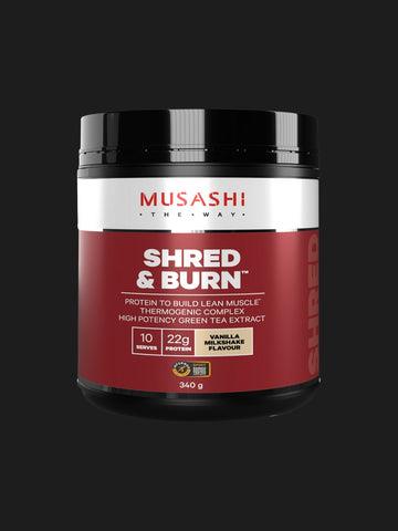 Musashi Shred & Burn Protein Powder 340G / Vanilla