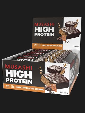 Musashi High Protein Bar 90g (Box of 12 Bars) White Choc Caramel