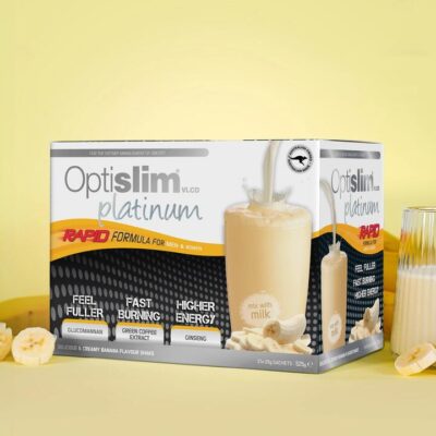 Optislim VLCD Platinum Shakes in Banana Flavour (Pack of 21 X 25g each)