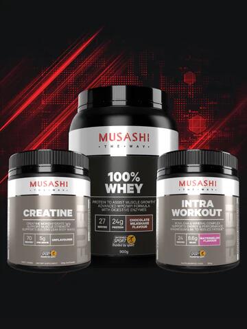 Musashi AFL Bundle Pack Vanilla / Unflavoured (350G) / Watermelon