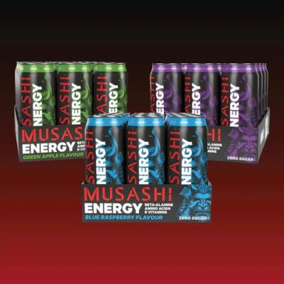 Musashi Energy Drink Value Bundle Pack FRUIT CRUSH / GREEN APPLE / GREEN APPLE