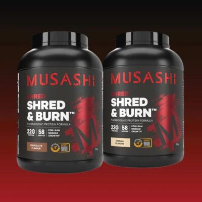 Musashi 4kg Value Bundle – Shred & Burn Protein Powder Chocolate / Chocolate