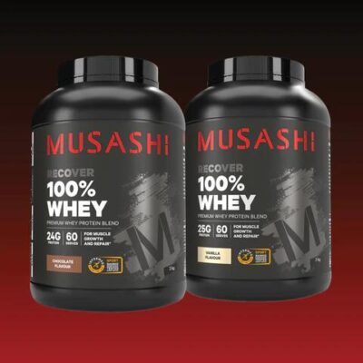 Musashi 4kg Value Bundle – 100% Whey Protein Powder Chocolate / Vanilla