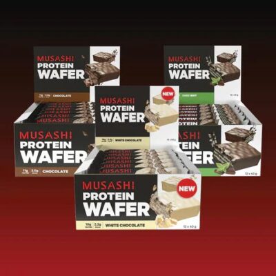 Musashi Protein Wafer Bar Value Bundle Pack Vanilla / Chocolate / Chocolate