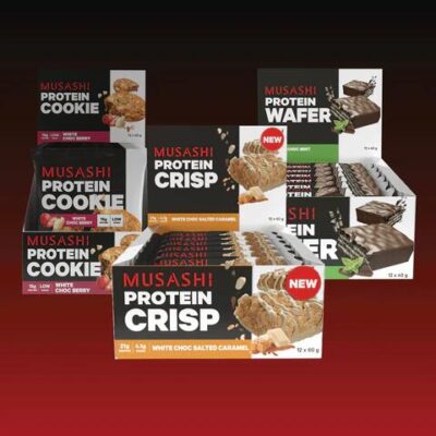 Musashi Snack Bundle Pack Vanilla / Chocolate Brownie / White Choc Berry