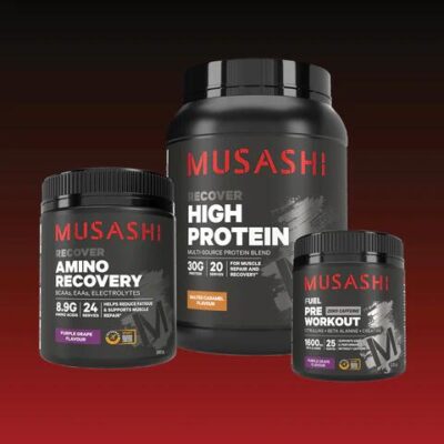 Musashi Pre-During-After Training Bundle Vanilla / Tropical Punch / Watermelon