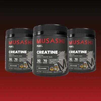 Musashi 1KG Creatine Monohydrate Powder Value Bundle Unflavoured (350G) / Unflavoured (350G) / Unflavoured (350G)