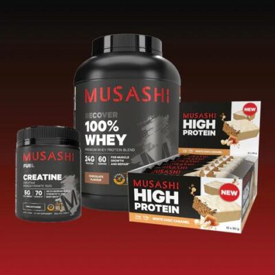 Musashi Tennis Bundle Pack Chocolate / Banana Bread / Unflavoured (350G)
