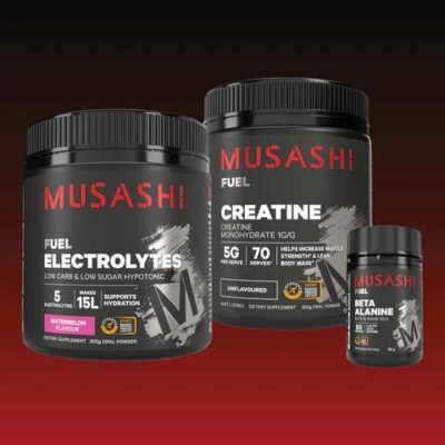 Musashi Stamina Bundle Pack Blue Raspberry / Unflavoured (350G)