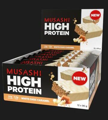 Musashi High Protein Bar 90g (Box of 12 Bars) White Choc Lemon Cheesecake