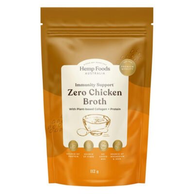 Hemp Foods Australia Zero Chicken Broth Immunity Support with Plant-Based Collagen + Protein  112 gm