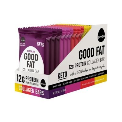 Googys Good Fat Protein Collagen Bar Mixed 45 gm x 12 Pack