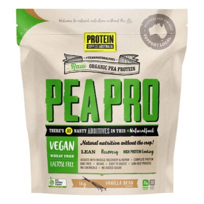 Protein Supplies Australia Organic Pea Protein Isolate Powder Vanilla Bean 1 kg